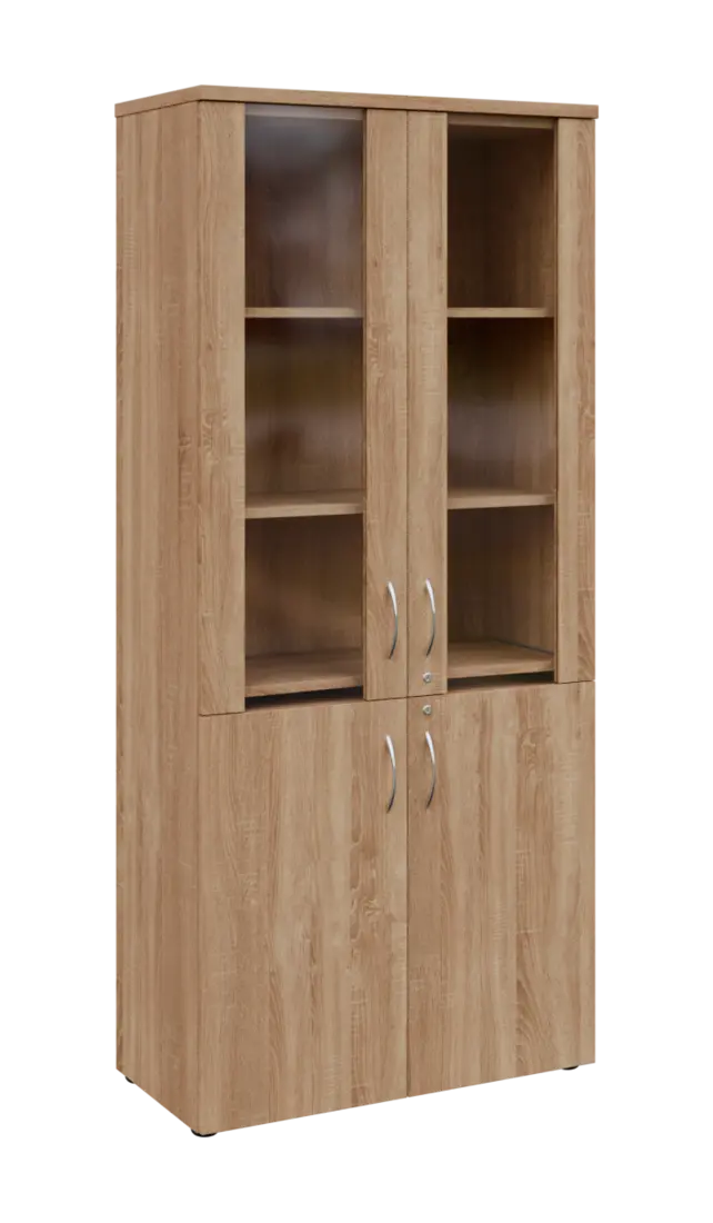 LE - 00 skříň lékařská prosklená, korpus dub bardolino, dvířka dub bardolino